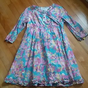 Garnet Hill girls Dress sz 14 Birds&Flowers